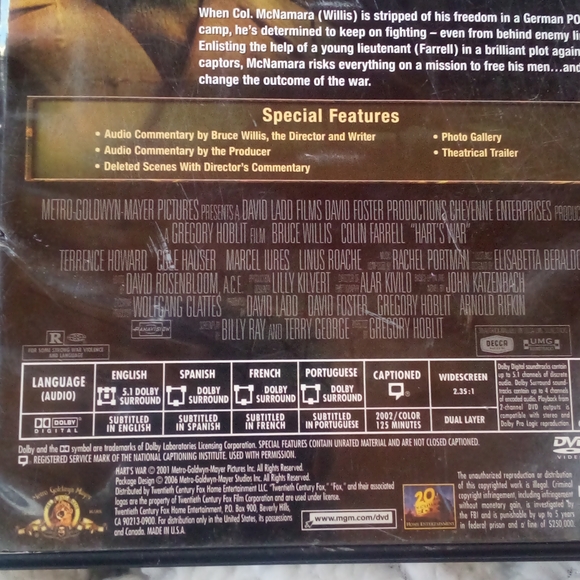 DVD - R - Hart's War - Picture 4 of 4